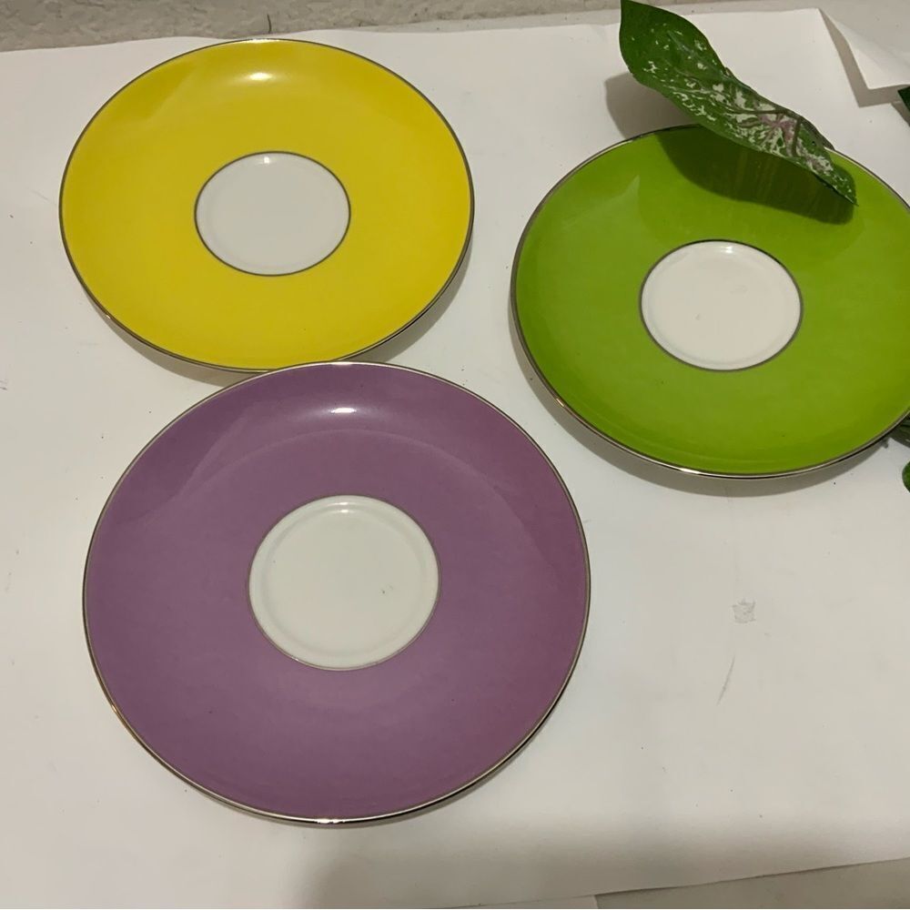 Set of 3 Crate & Barrel Dibbern Germany  Dessert Plates NWT